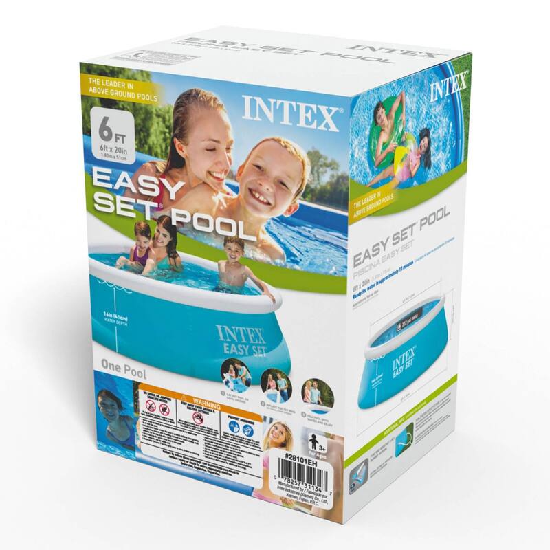 Intex 6ft x 20in Easy Set Inflatable Outdoor Kids Swimming Pool - 6' x 20"
