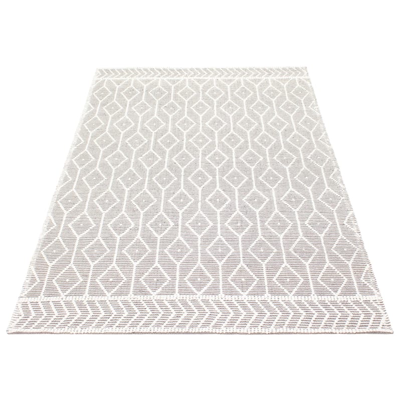 ECARPETGALLERY Braid weave Sienna Grey Wool Rug - 6'0 x 8'11