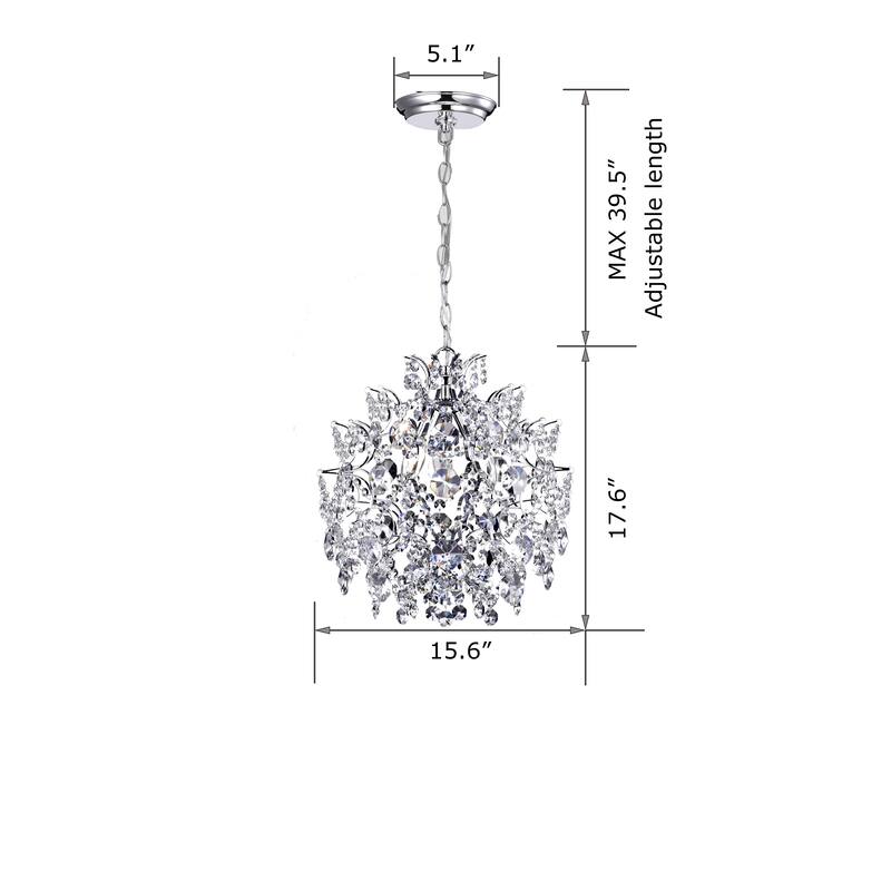 Silver Orchid Taylor Elegant Indoor 3-light Chrome/ Crystal Chandelier