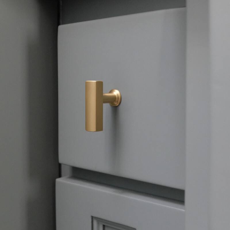 Hapny Home M30 Mod 1-3/4" Long Solid Metal Luxe Modern Offset T Bar