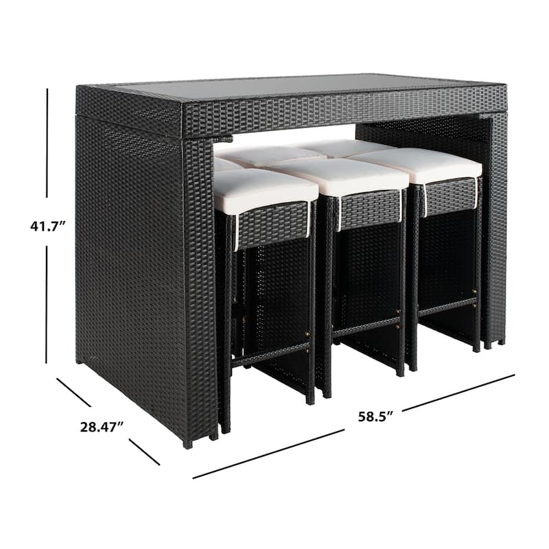 SAFAVIEH Yahaira 7-Piece Outdoor Patio Dining Set - 59Wx28Dx42H