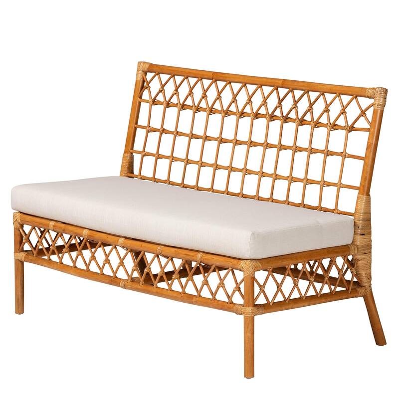 Adora Modern Bohemian Honey Rattan 4-Piece Dining Nook Set
