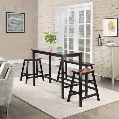 Dining Room Set for 4 to 6 Counter-Height Bench and Stools Pub Bar Table Set