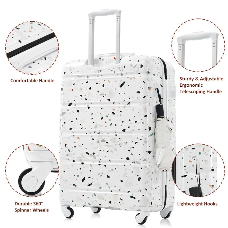 Luggage Set of 3,20-inch with USB Port,Airline Certified Carry-on Luggage,ABS+PC Hard Shell Luggage with Spinner Wheels