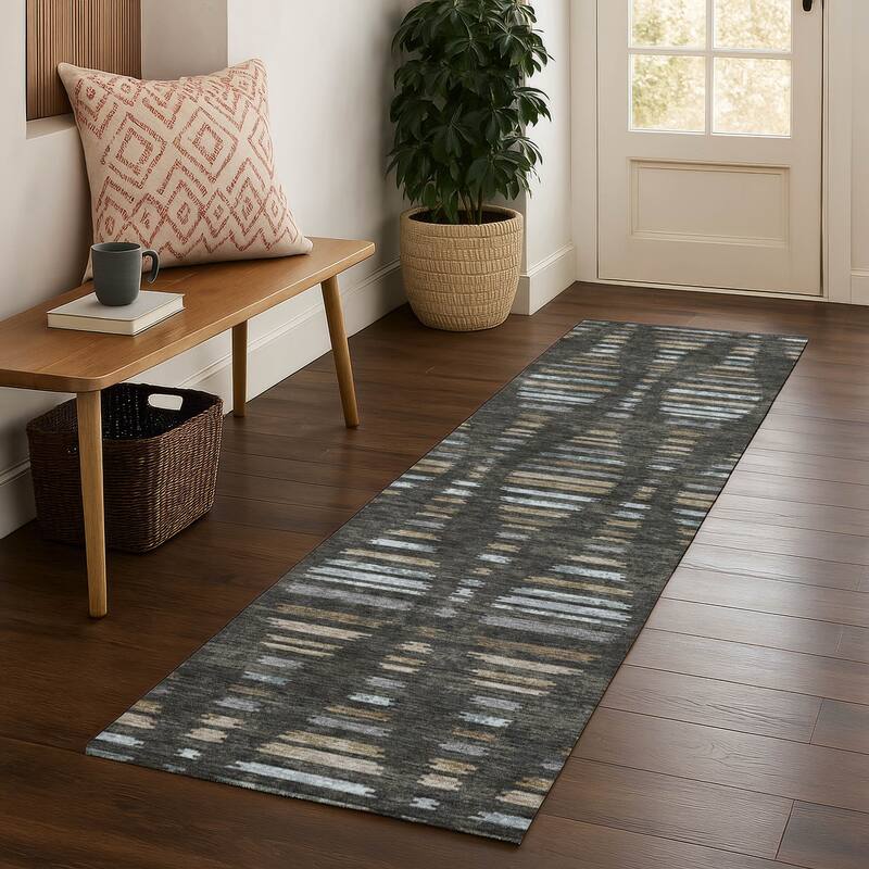 Premium Washable Super Soft Casual Contemporary Mayfield Rug - Coffee - 2'3" x 7'6"