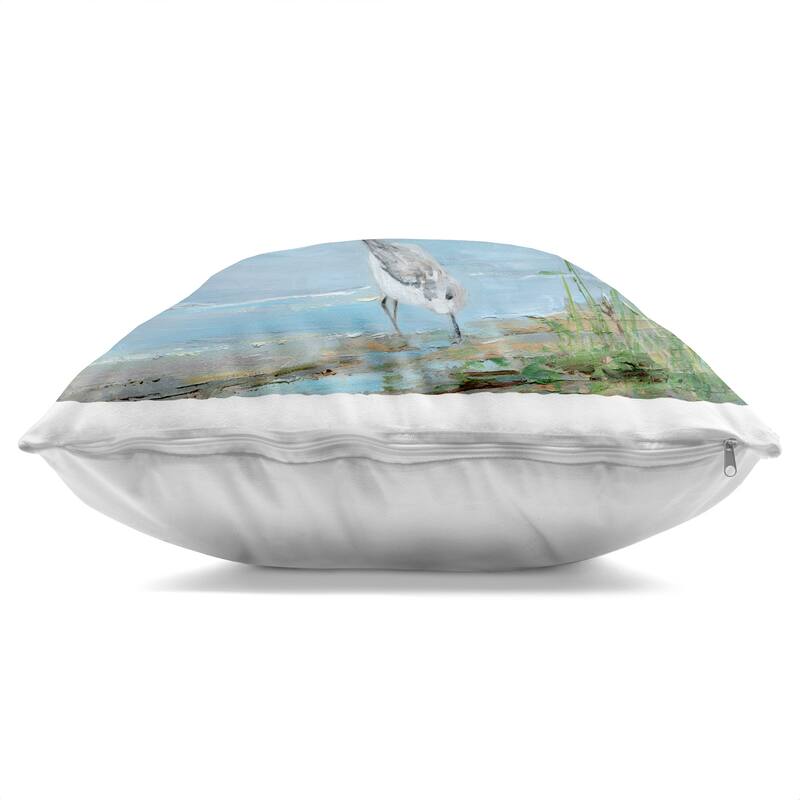 Stupell Relaxed Sandpipers on Shore Decorative Printed Throw Pillow Design by Sally Swatland