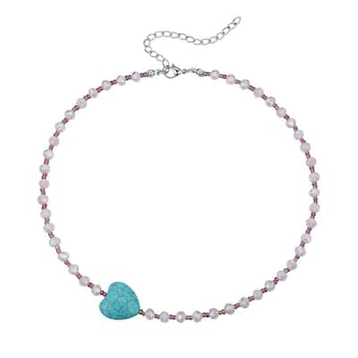 Victoria Townsend Silver Plated Simulated Turquoise & Multi Bead Necklace