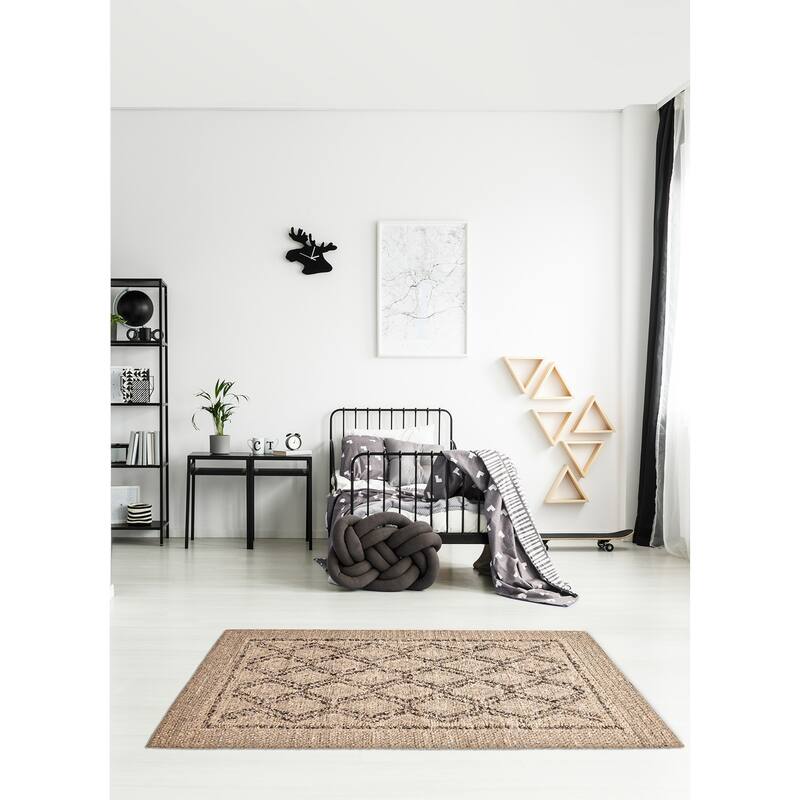 ECARPETGALLERY Braid weave Sienna Tan Wool Rug - 5'4 x 7'4