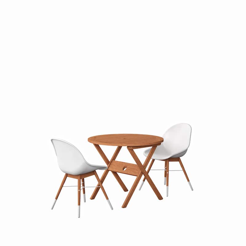 Amazonia Tigard 3-Piece Eucalyptus Wood Patio Dining set