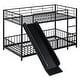 preview thumbnail 16 of 16, Twin over Twin Size Metal Bunk Bed with Slide and Guardrails,Industrial Minimalist Metal Bed聽
