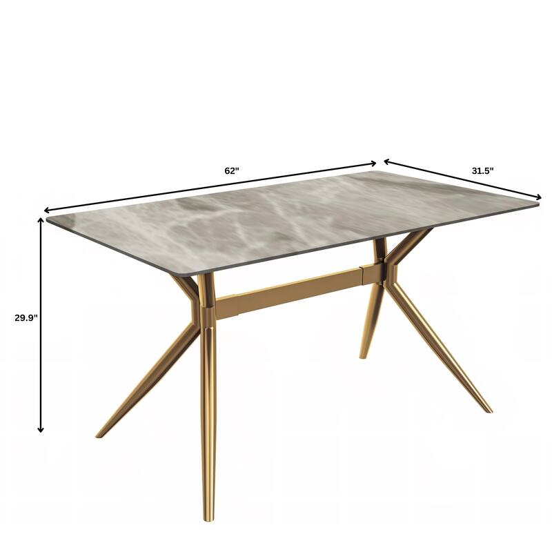 Elega Rectangular Dining Table with Sintered Stone/Glass Top