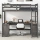 preview thumbnail 30 of 34, Wood Loft Bed with U-haped Desk, Kids Lofa Bed Frame with Storage Shelves, Drawers, Ladder, Guardrails
