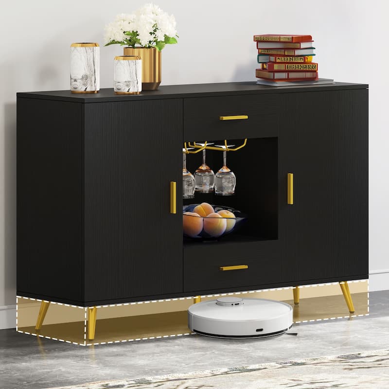 Moasis Wood Storage Sideboard Buffet Storage with 2-Drawers & 2-Doors