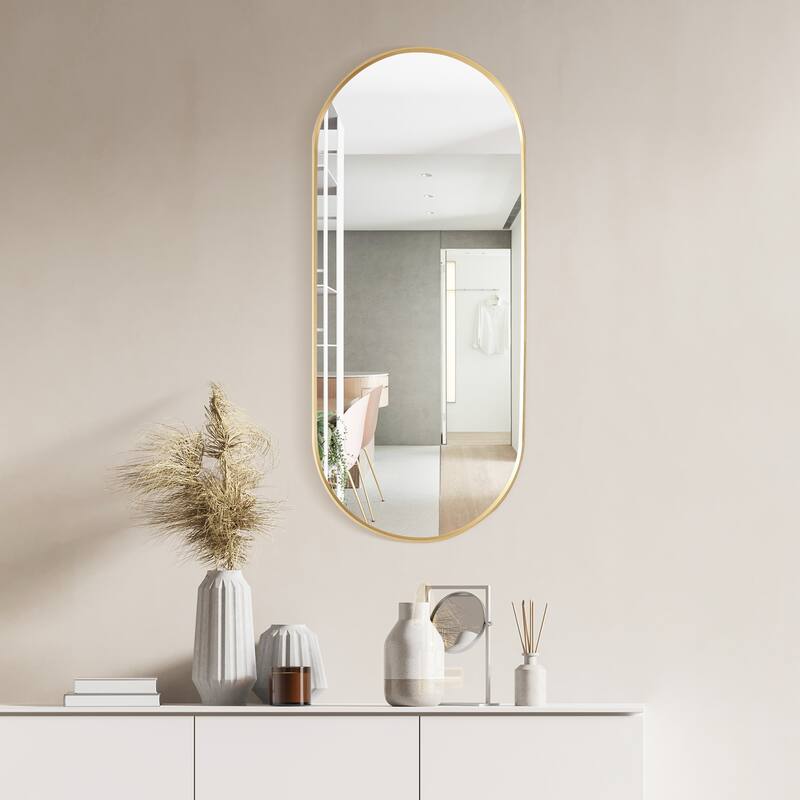 Miajadas Oval Aluminum Framed Wall Mount Mirror