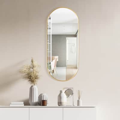 Miajadas Oval Aluminum Framed Wall Mount Mirror