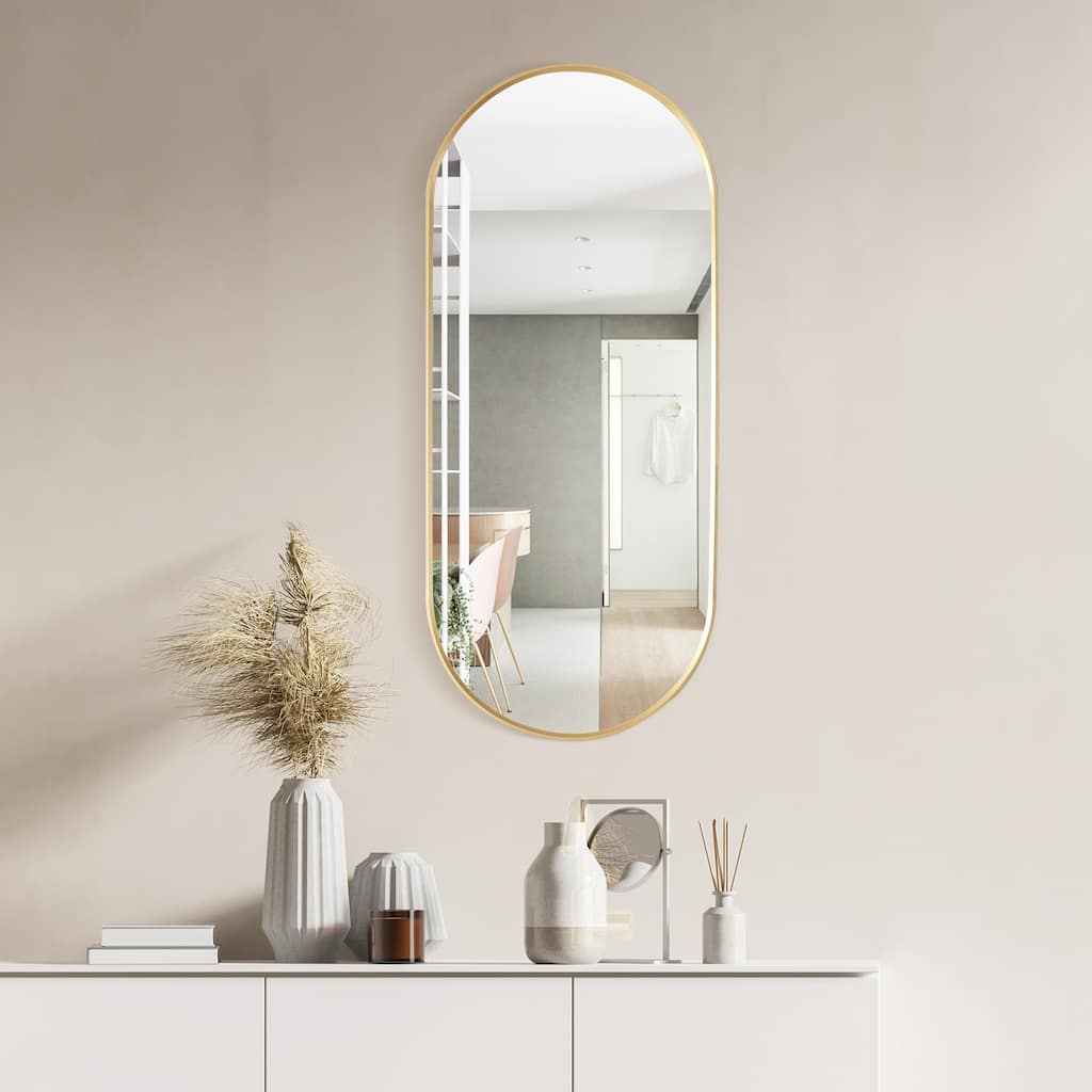 Miajadas Oval Aluminum Framed Wall Mount Mirror