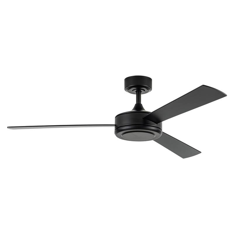 52" Industrial Black Wooden 3-blade Indoor Ceiling Fan with Remote
