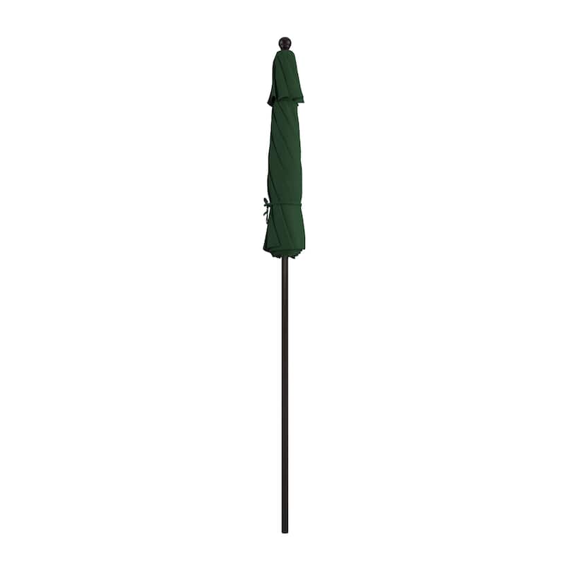 California Umbrella 7.5' Venture Series Patio Umbrella, Bronze Aluminum Pole Fiberglass Ribs Push Lift, Sunbrella Cilantro