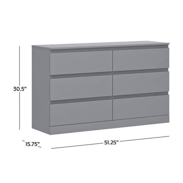 Brindle 6Drawer Horizontal Dresser, Cool Gray Finish Bed Bath
