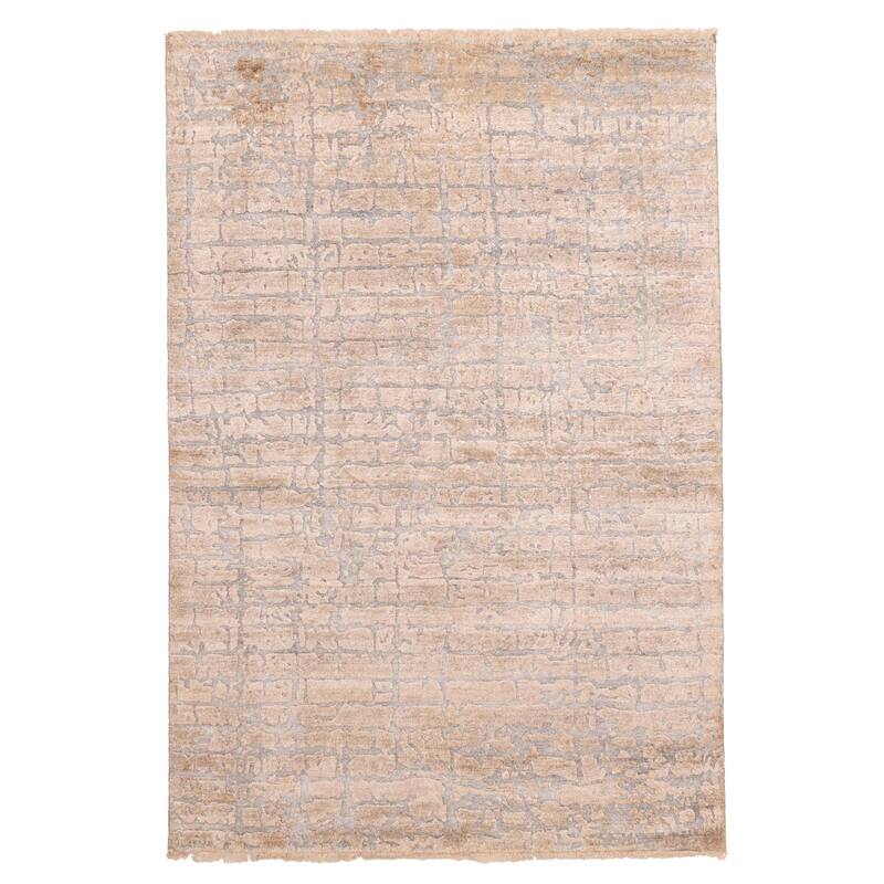 ECARPETGALLERY Hand-knotted Legacy Beige Silk Rug - 5'4 x 7'8