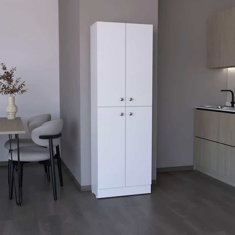 Kitchen Pantry 71" H, 4 Doors, 5 Adjustable Shelves, Laundry