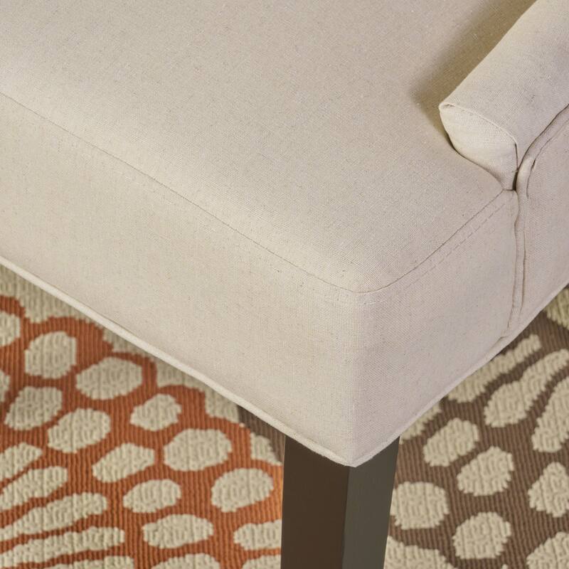 Modern Curved Buttonless Tuft Back Upholstered Dining Chairs with Tapered Legs, Set of 2