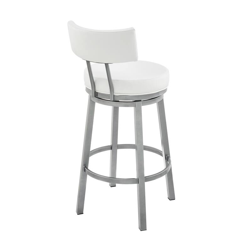 Dalza Faux Leather and Metal 360 Swivel Bar or Counter Stool
