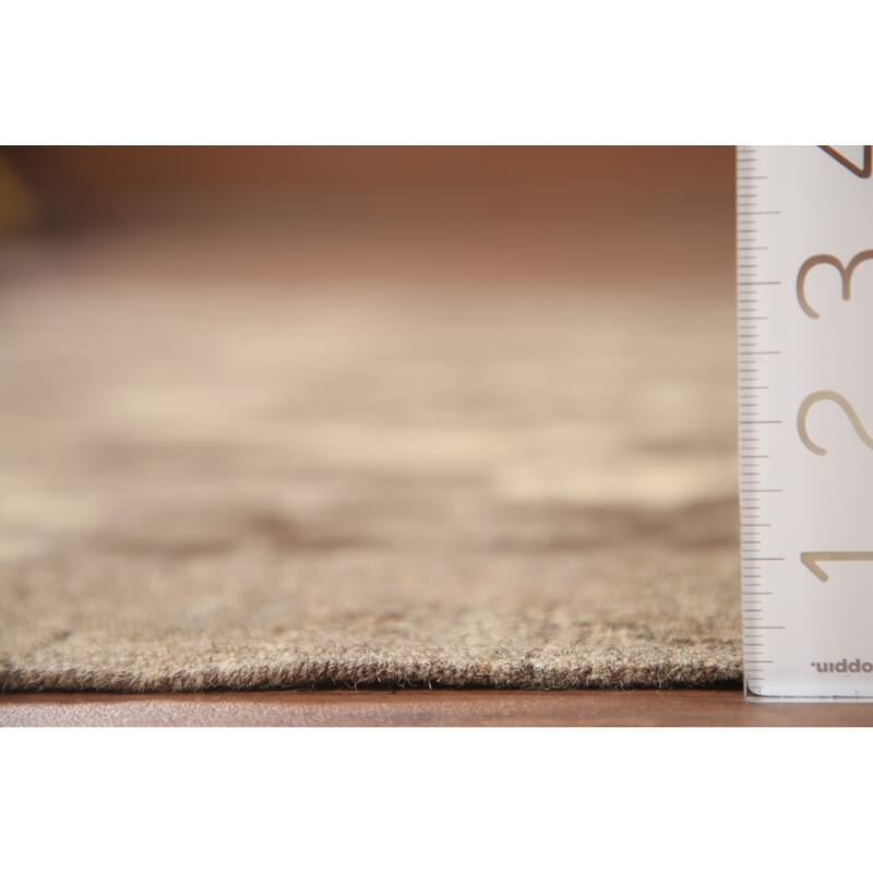 Hand Woven Oriental 100% Wool Carpet Southwestern Geometric Brown Kilim Area Rug - 6' 5'' X 5' 0''