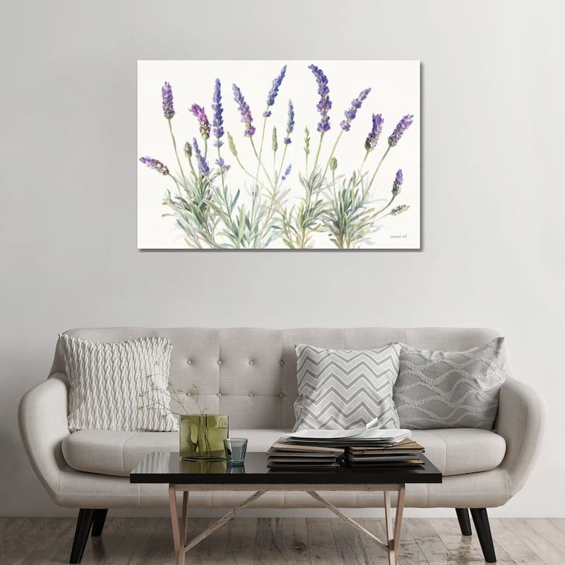iCanvas "Floursack Lavender V on Linen" by Danhui Nai Canvas Print - 32x48x1.5