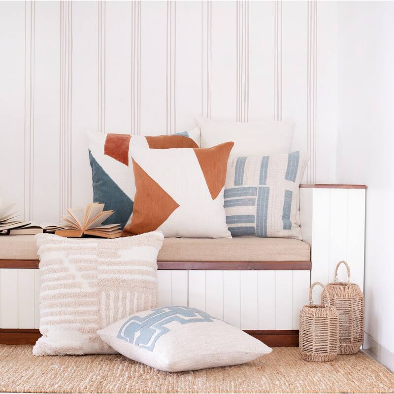 HomeRoots 20" X 20" Brown And Ivory 100% Cotton Abstract Zippered Pillow