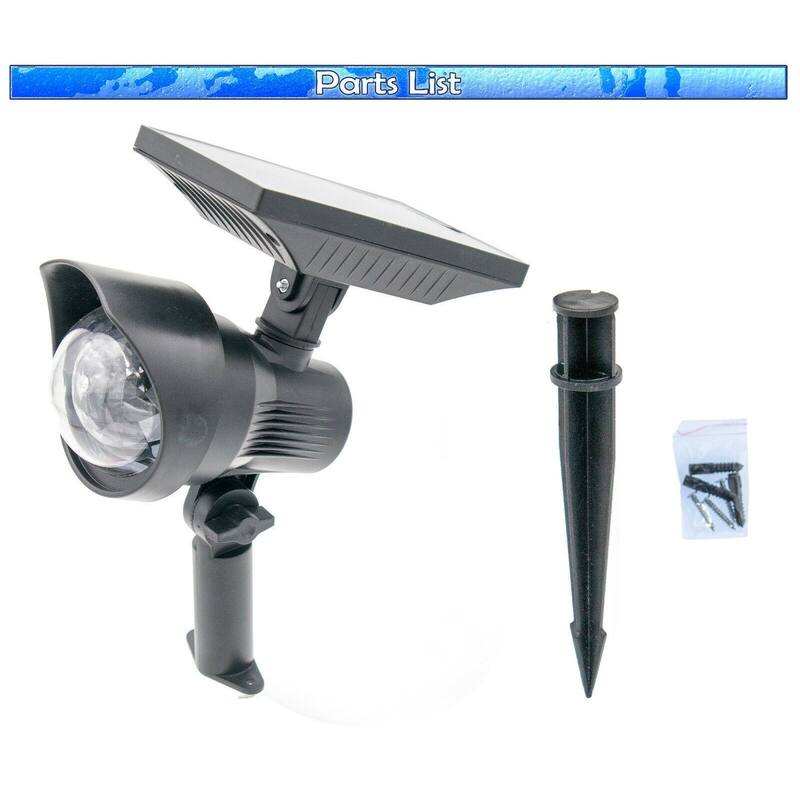 Solar Rotating RGB Color LED Spotlight - Rotating Color Changing Disco Lights