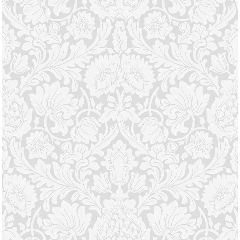 Brewster Bamburg Grey Floral Wallpaper