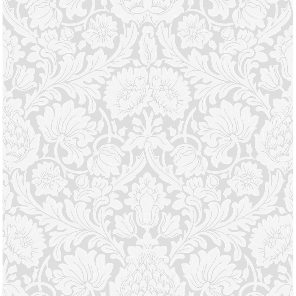 Brewster Bamburg Grey Floral Wallpaper
