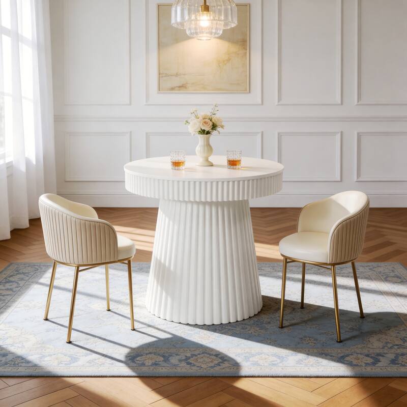 Small Dining Table, Modern Round Kitchen Table, 31.5" Circle Dining Tables for Kitchen, Dining Room, Living Room, Apartment