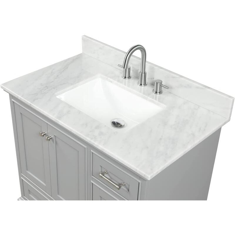 Blossom Copenhagen 36" Solid Wood Bathroom Vanity w/ Marble Top & Sink