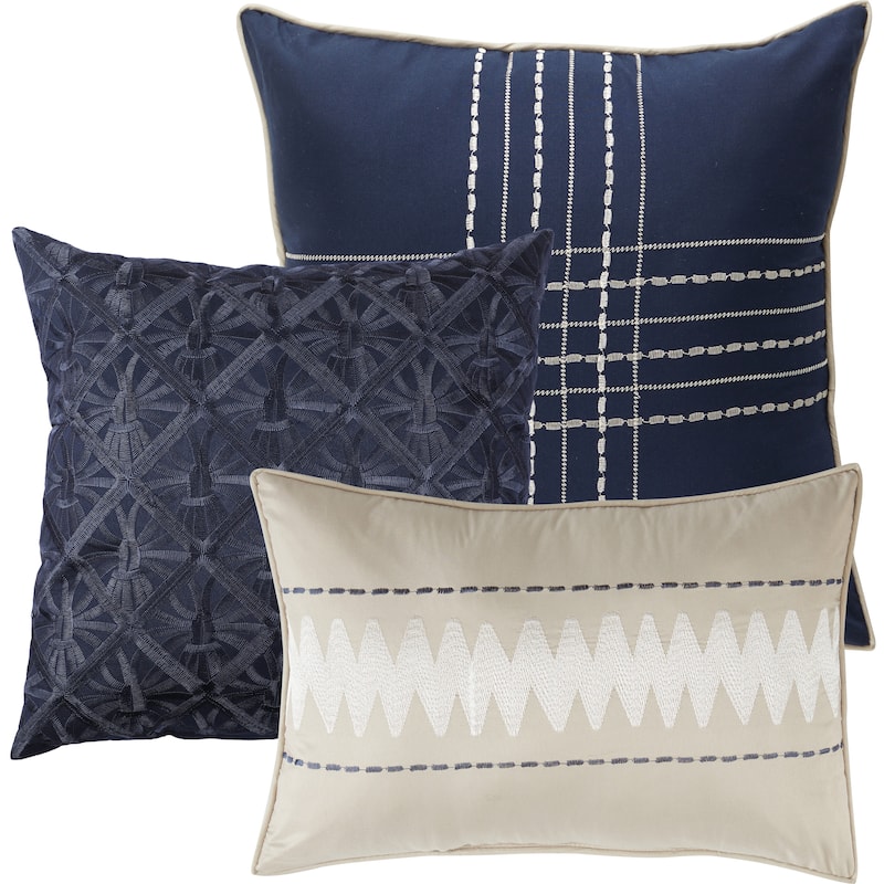 Nanshing Silvia 7 Piece Striped Jacquard Comforter Set