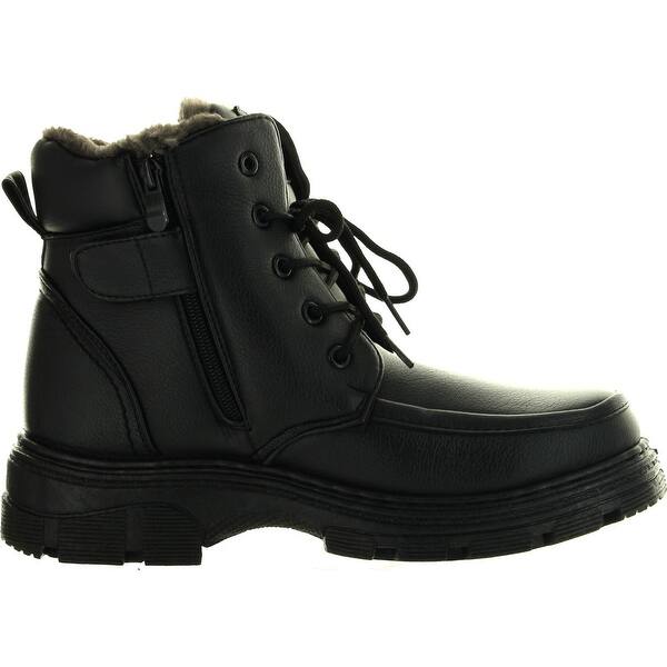 Shop Mens Winter Boots Ankle Fashion Lace Up Fur Full Lined Side Zipper Warm Shoes Overstock 14312463