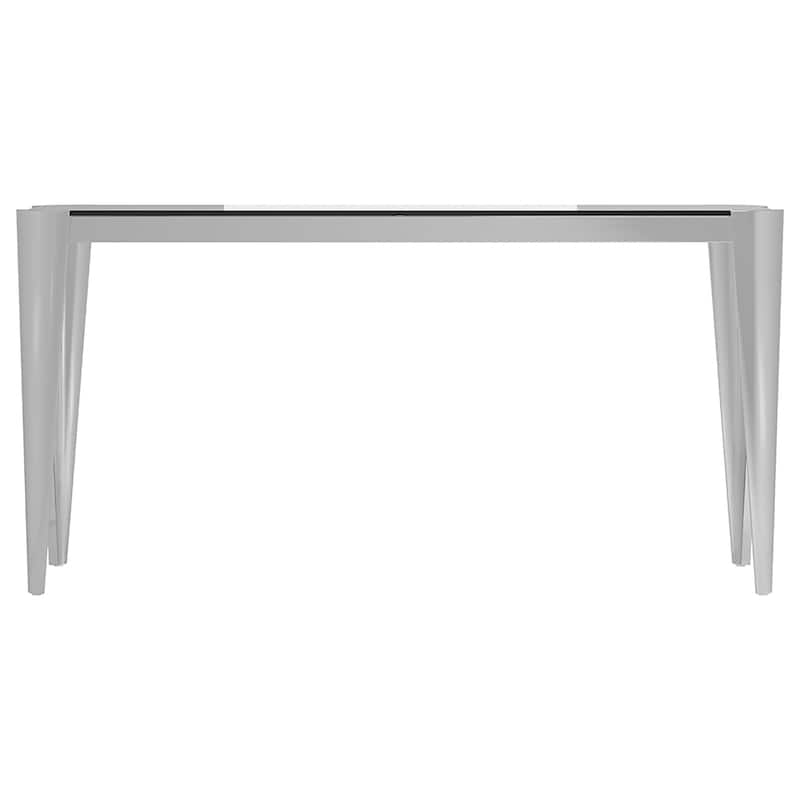 Rectangle Glass Top Console Table Silver and Grey
