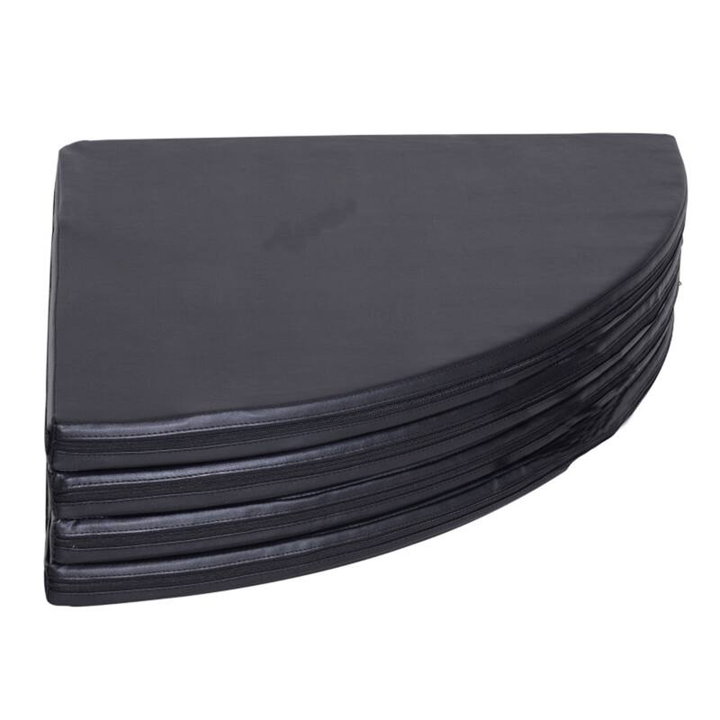Round Foldable Dance Mat Extra Thick Foam Heavy-Duty PVC Cover Waterproof Portable Exercise Floor Mat Universal Pole
