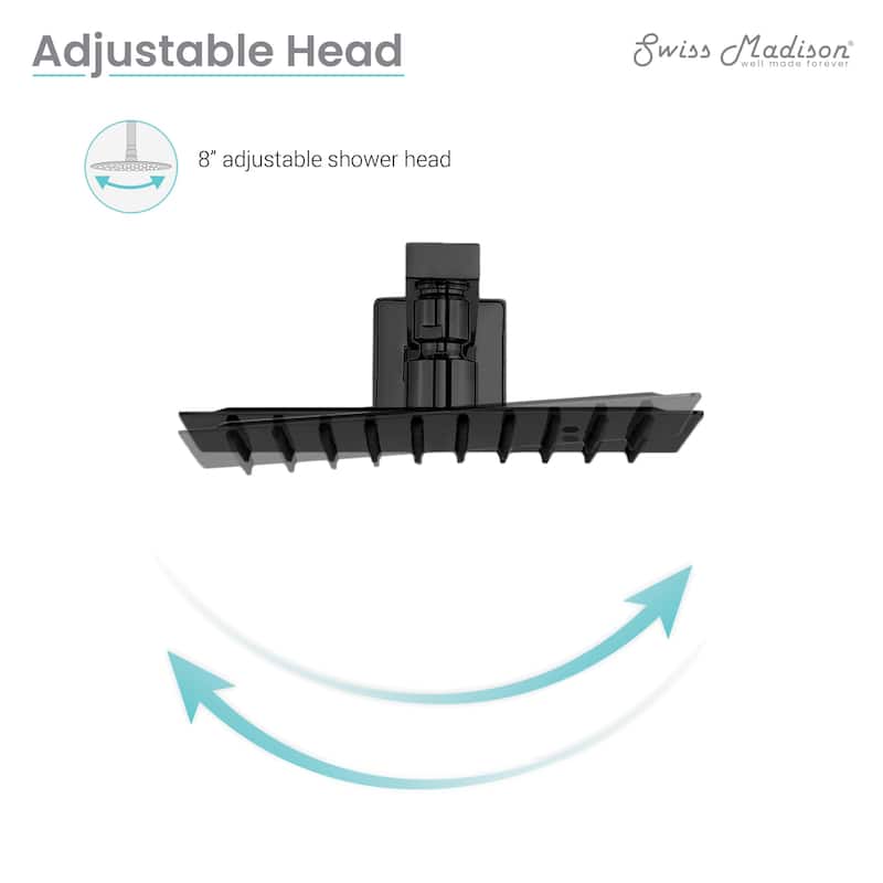Concorde Single-Handle 1-Spray Tub And Shower Faucet In Matte Black (Valve Included) - 17.5" x 11.88" x 5.88"