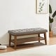 preview thumbnail 9 of 15, Entryway Shoe Bench Storage Bench Fabric Solid Wood, 43-inch Upholstered Bench for Living Room, Bedrooms