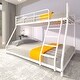 preview thumbnail 1 of 7, Twin Over Full Metal Bunk Bed with Comfortable Rungs, Easy to Assemble, and Guardrails White