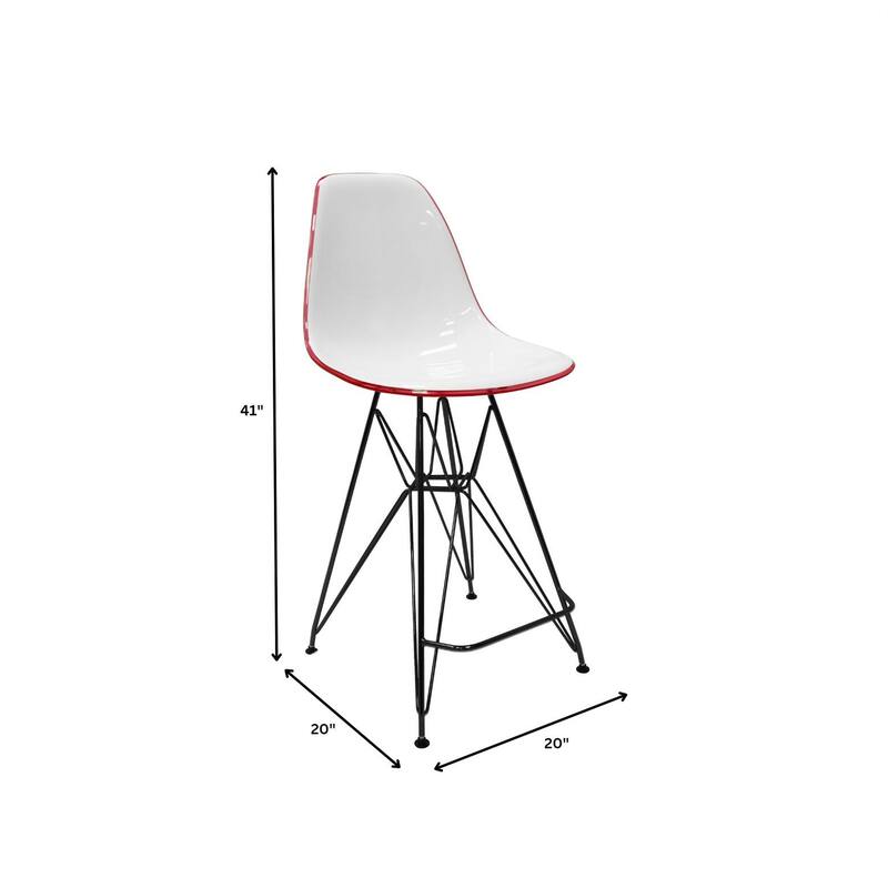 ABS Resin Barstool with Black Steel Base Cresco Series by LeisureMod