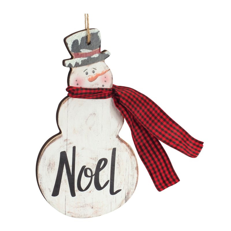6ct "Joy and Noel" Snowman Christmas Ornaments 7.25"