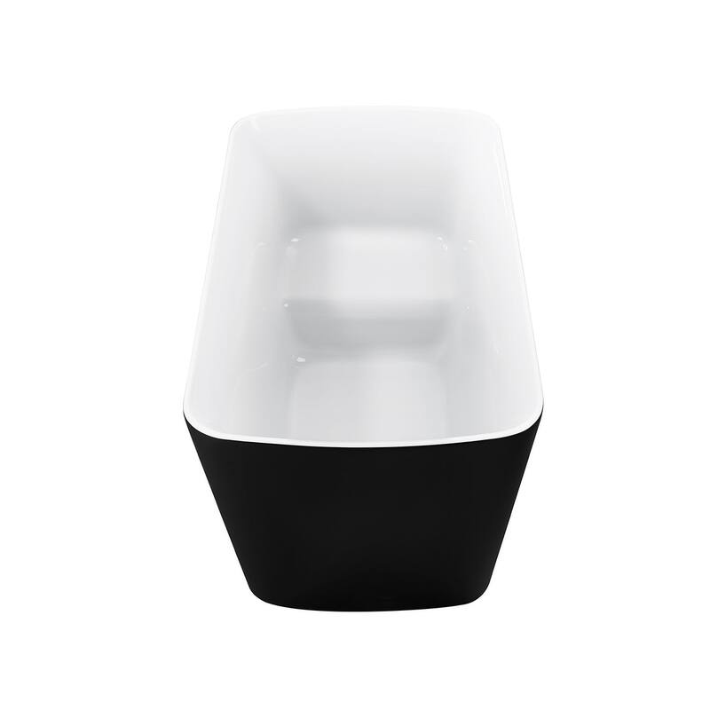 47 in. Glossy Acrylic Flatbottom Freestanding Non-Whirlpool Soaking Bathtub in White With Seat