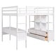 preview thumbnail 24 of 32, Multifunctional Loft Bed Full Size Loft Bed Solid with Built-in Desk and Two Drawers,Storage Shelves,Guardrail