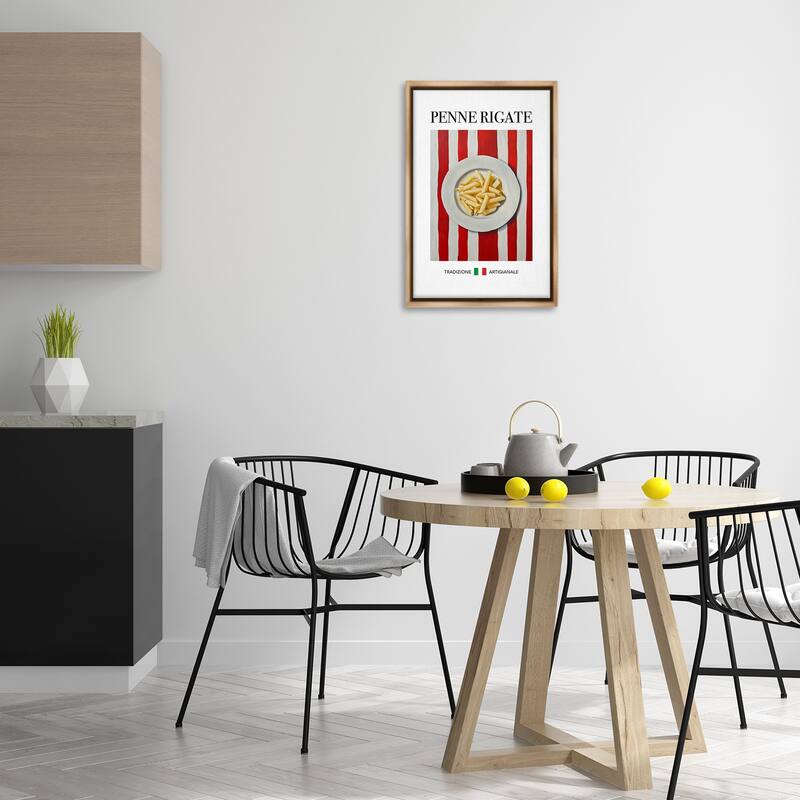 Stupell Traditional Penne Rigate Pasta Framed Floater Canvas Wall Art Design By Andreas Magnusson