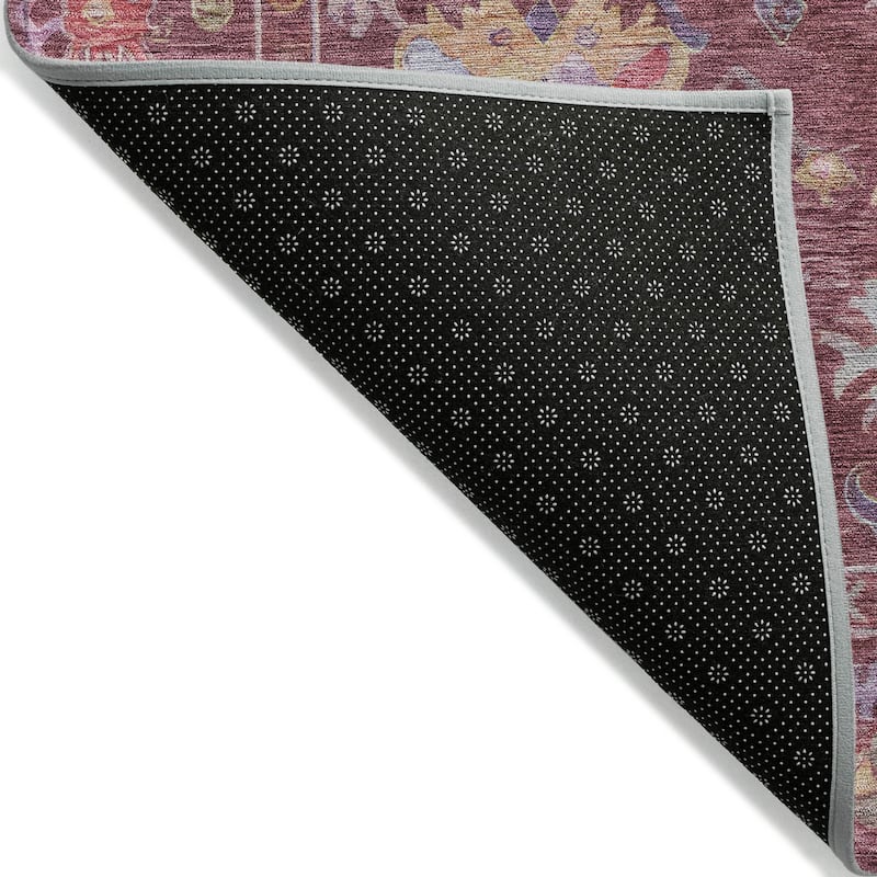 Machine Washable Indoor/ Outdoor Boho Traditional Chantille Rug