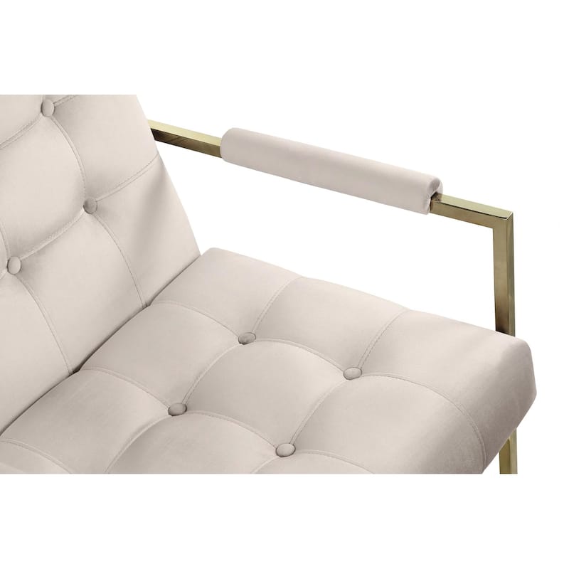 Morden Fort Accent Chair, Modern Armchair with Golden Metal Frame