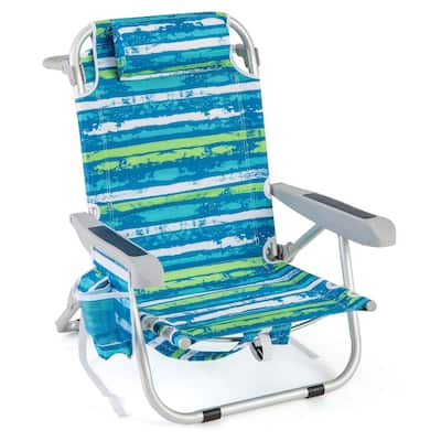 Goplus Folding Beach Chair Adult Lightweight Aluminum Camping Chair